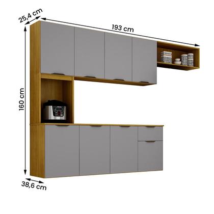 Imagem de Armario de Cozinha Nara Compacta 8 Portas com 1 Gaveta 193cm