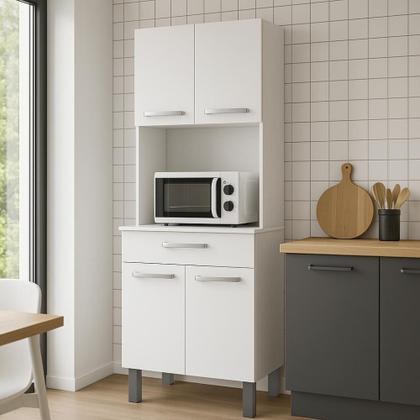 Imagem de Armário de Cozinha Paneleiro 4 Portas 1 Gaveta Balli Branco