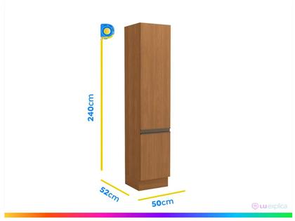 Imagem de Armário de Cozinha Paneleiro Alto 50cm 2 Portas G749 Maxxi Canela Kappesberg