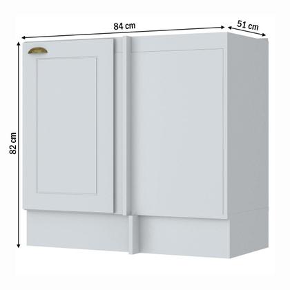 Imagem de Armário de Cozinha para Canto Americana 1 Porta 100% Mdf Branco - Henn