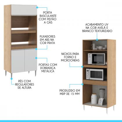 Imagem de Armário de Cozinha para Forno Microondas 80x120cm 0453 Menu Móveis