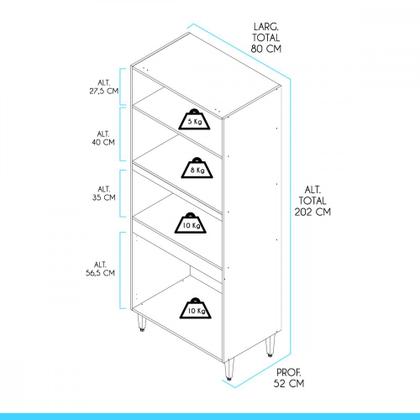 Imagem de Armário de Cozinha para Forno Microondas 80x120cm 0453 Menu Móveis