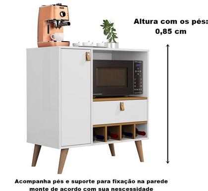 Imagem de Armario de Cozinha Para Microondas Suspenso e com Pés Eric Plus cores - comprar móveis para sua casa