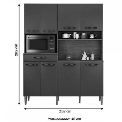Imagem de Armário De Cozinha Pratic 7 Portas E 1 Gaveta - Chf Móveis Cinamomo-off White