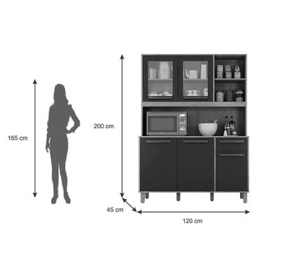 Imagem de Armário de Cozinha Rubi 5 portas 1 gaveta Cinamomo/Off White - Valdemóveis