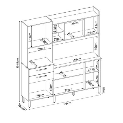 Imagem de Armario de Cozinha Select com 6 Portas e 2 Gavetas