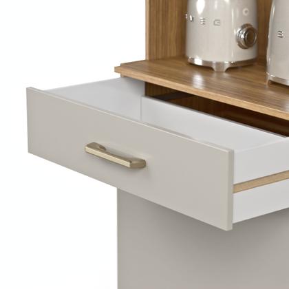 Imagem de Armário De Cozinha Verona 120cm Com Balcão Nichos E Gavetas MDF MDP Moderno Compacto Para Cozinha Apartamento Organizador Funcional Resistente Com Pés