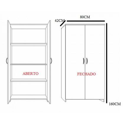Imagem de Armário de Escritório Andrade 2 PT Cinza 160 cm