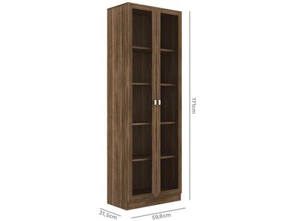 Imagem de Armário de Escritório ME4115 c/ 2 Portas c/ Vidro Nogal - Tecno Mobili