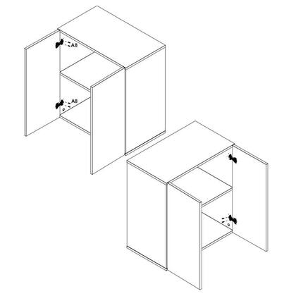 Imagem de Armário de Escritório Shelf 2 PT Ameixa e Preto 71 cm