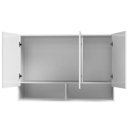 Imagem de Armário de Parede Aéreo Cozinha Organizador Quarto Multiuso Lavanderia Supenso Superior Embutido 3 Portas Milão - Branco