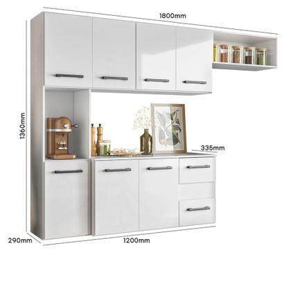 Imagem de Armário de Parede Cozinha Compacta Juliete 7 Portas 2 Gavetas