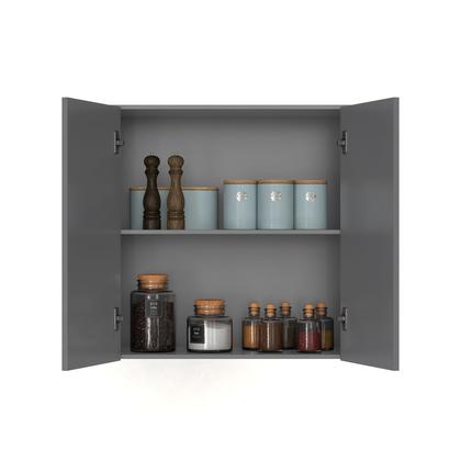 Imagem de Armário de Parede Módulo Aéreo Cozinha Organizador Quarto Multiuso Lavanderia Supenso Superior Embutido 2 Portas EJ