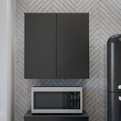 Imagem de Armário de Parede Módulo Aéreo Cozinha Organizador Quarto Multiuso Lavanderia Supenso Superior Embutido 2 Portas EJ