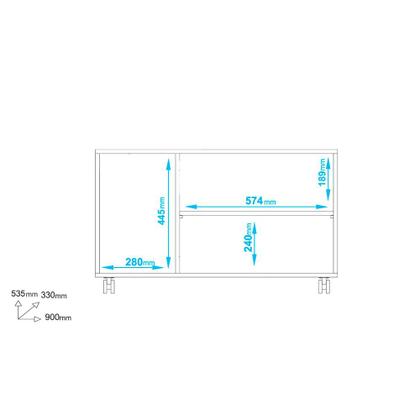Imagem de Armário em MDP com 3 Portas 1 Prateleira e 4 Pés com Rodízio BRV Móveis