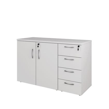 Imagem de Armário Escritório 116cm x 45cm com 2 Portas e 4 Gavetas F5