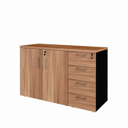 Imagem de Armário Escritório 116cm x 45cm com 2 Portas e 4 Gavetas F5