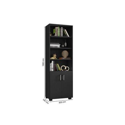Imagem de Armário Estante Multiuso Office Livreiro com 6 Portas 181,5cm Preto