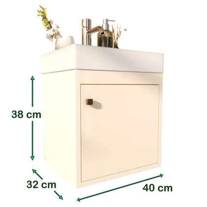 Imagem de Armário Gabinete Organizador Suspenso 1 Porta Madrid OffWhite