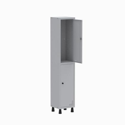 Imagem de Armário Guarda Volume Locker Roupeiro  de Aço 1 Vão 2 Portas GR301/2 Light Cinza
