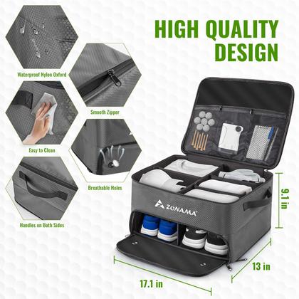 Imagem de Armário impermeável de 3 camadas do Golf Trunk Organizer Z ZONAMA