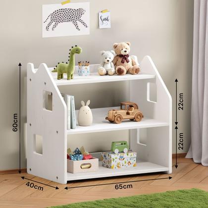 Imagem de Armário Infantil Brinquedos Branco Organizador Madeira Yasmin