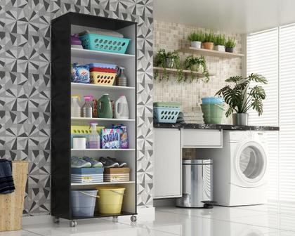 Imagem de Armario Lavanderia Manuela 2 Pts 1,80m Com Rodinhas