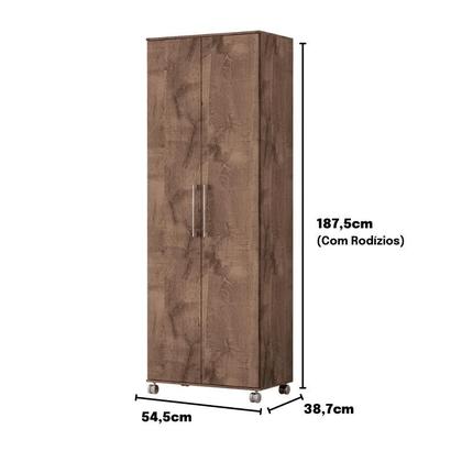 Imagem de Armario Lavanderia Manuela 2 Pts 1,80m Com Rodinhas