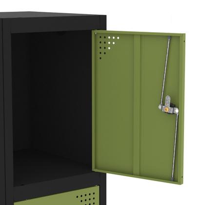 Imagem de Armário Locker Guarda-roupa 8 Portas Aço Grp 502/8 Preto/Verde Miró