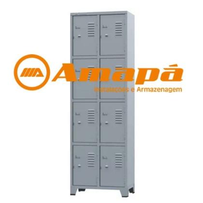 Imagem de Armário Locker para Vestiário 8 portas Pequenas Cinza