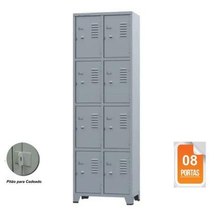 Imagem de Armário Locker para Vestiário 8 portas Pequenas Cinza