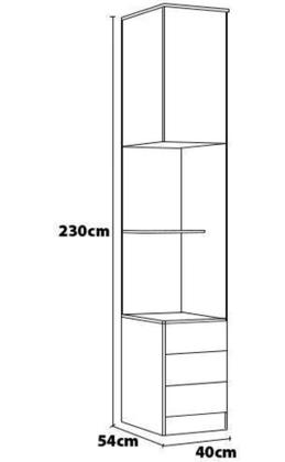 Imagem de Armário Mesa de Cabeceira 3 Gavetas Tóquio Amêndola/Branco para Quarto - Bela Móveis