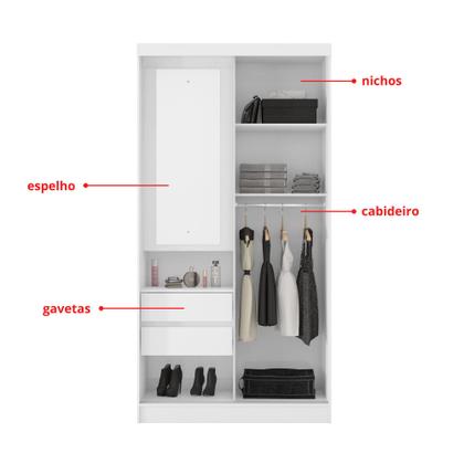 Armário Modulado Capela 1 pta 2 gavetas Modena Demóbile - Outros