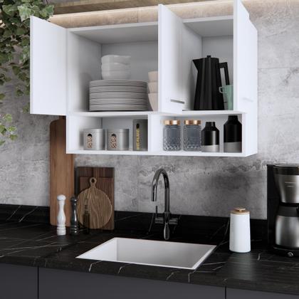 Imagem de Armário Modular 3 Portas Parede Aereo Cozinha Suspenso Multiuso