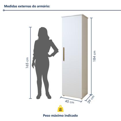 Imagem de Armário Multiuso 1 Porta e 4 Prateleiras para Lavanderia Jasmim Yescasa