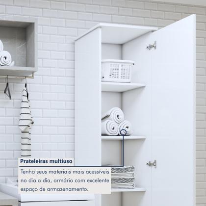 Imagem de Armário Multiuso 1 Porta e 4 Prateleiras para Lavanderia Jasmim Yescasa