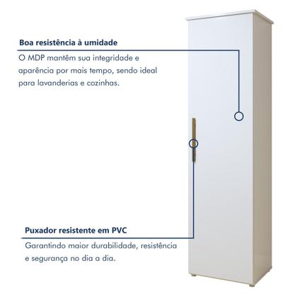 Imagem de Armário Multiuso 1 Porta e 4 Prateleiras para Lavanderia Jasmim Yescasa