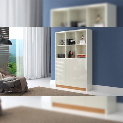 Armário Multiuso 120cm c/ 3 Portas + Nichos Uno Dalla Costa - Off