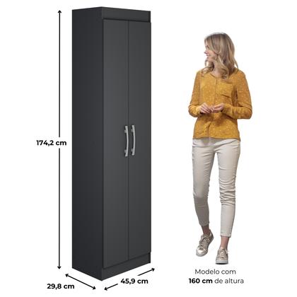 Imagem de Armário Multiuso 2 Portas 4 Prateleiras Office - Cinza