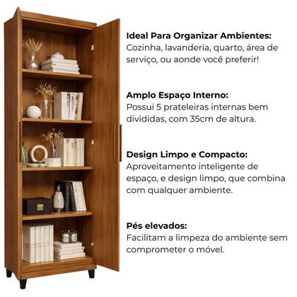 Imagem de Armário Multiuso 2 portas, 5 nichos, Tamanho Ideal para Escritório, Lavanderia, Cozinha ou Quarto, Envio Imediato