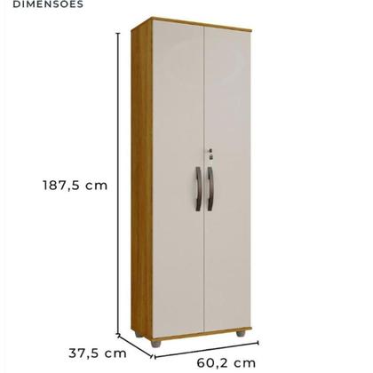 Imagem de Armário Multiuso 2 Portas Caio Chf Móveis Cinamomo Com Off White