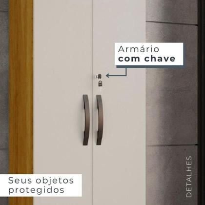 Imagem de Armário Multiuso 2 Portas Caio Chf Móveis Cinamomo Com Off White