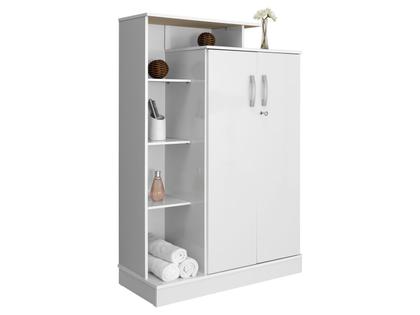 Imagem de Armário Multiuso 2 Portas Com Chave Elite Branco Brilho  Demóbile
