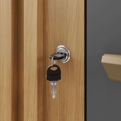 Imagem de Armário Multiuso 2 Portas com Chave Versátil Carvalho Americano/Grafite - Incorplac