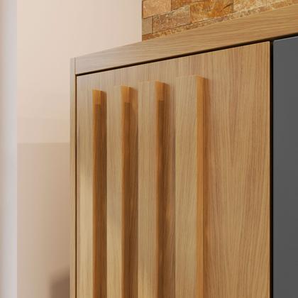 Imagem de Armário Multiuso 2 Portas com Chave Versátil Carvalho Americano/Grafite - Incorplac