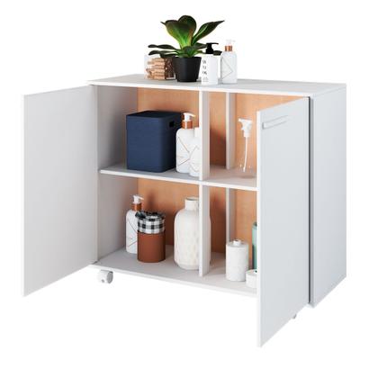Imagem de Armário Multiuso 2 Portas com Rodízios Branco Bs 62 - Brv