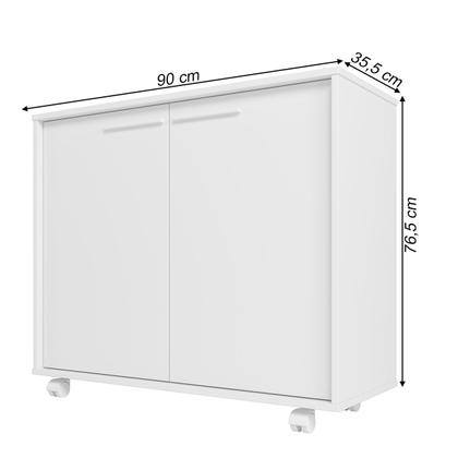 Imagem de Armário Multiuso 2 Portas com Rodízios Branco Bs 62 - Brv