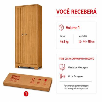 Imagem de Armário Multiuso 2 Portas Grande Organizador para Quarto Escritório e Área de Serviço Versátil