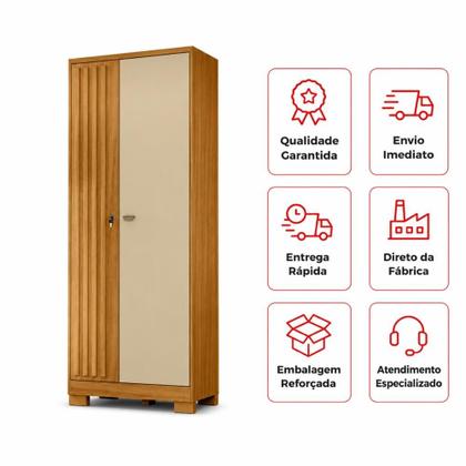 Imagem de Armário Multiuso 2 Portas Grande Organizador para Quarto Escritório e Área de Serviço Versátil