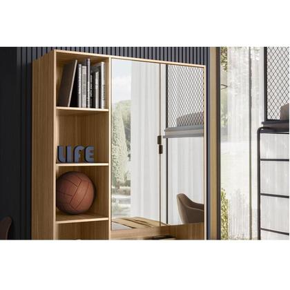 Imagem de Armário Multiuso 2 Portas Joy Amêndola Off White com Espelho  Demóbile